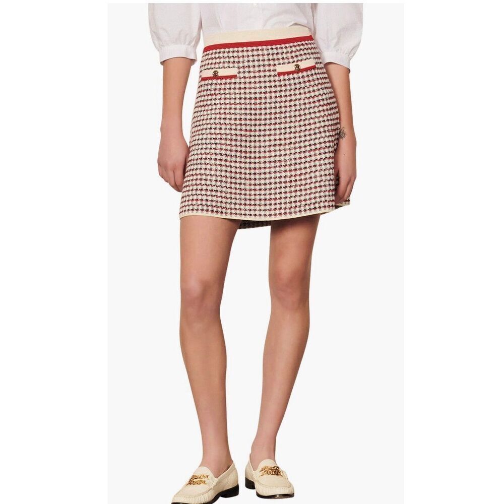 Sandro Rizal Check Miniskirt blue size 40 NWT